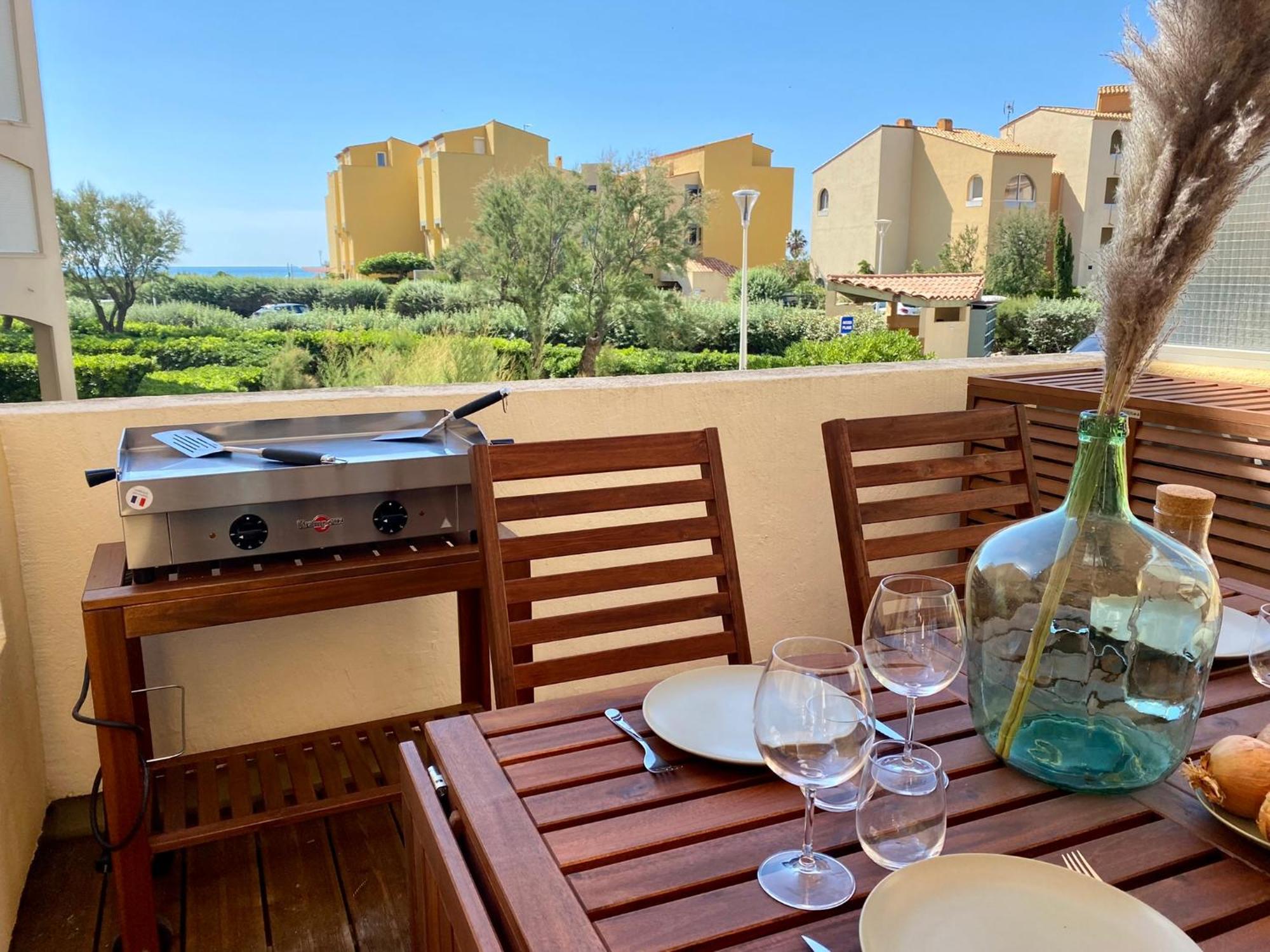 Terrasse Vue Mer 2 Pieces A Leucate Avec Piscine Apartment Cameră foto
